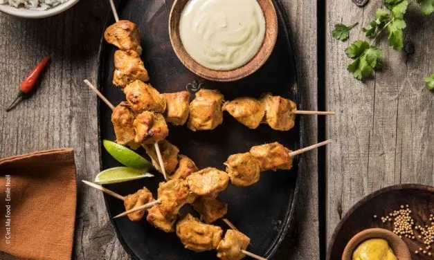 Brochettes de poulet à l’indienne et moutarde tandoori