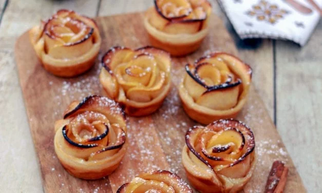 Rose feuilletée à la pomme et à la cannelle