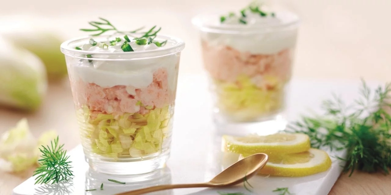 Verrines de saumon aux endives