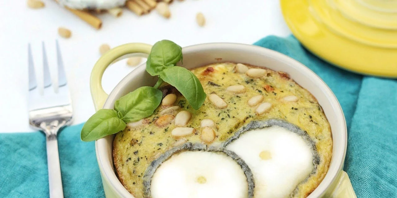 Petits flans de courgettes au basilic et au Ste Maure