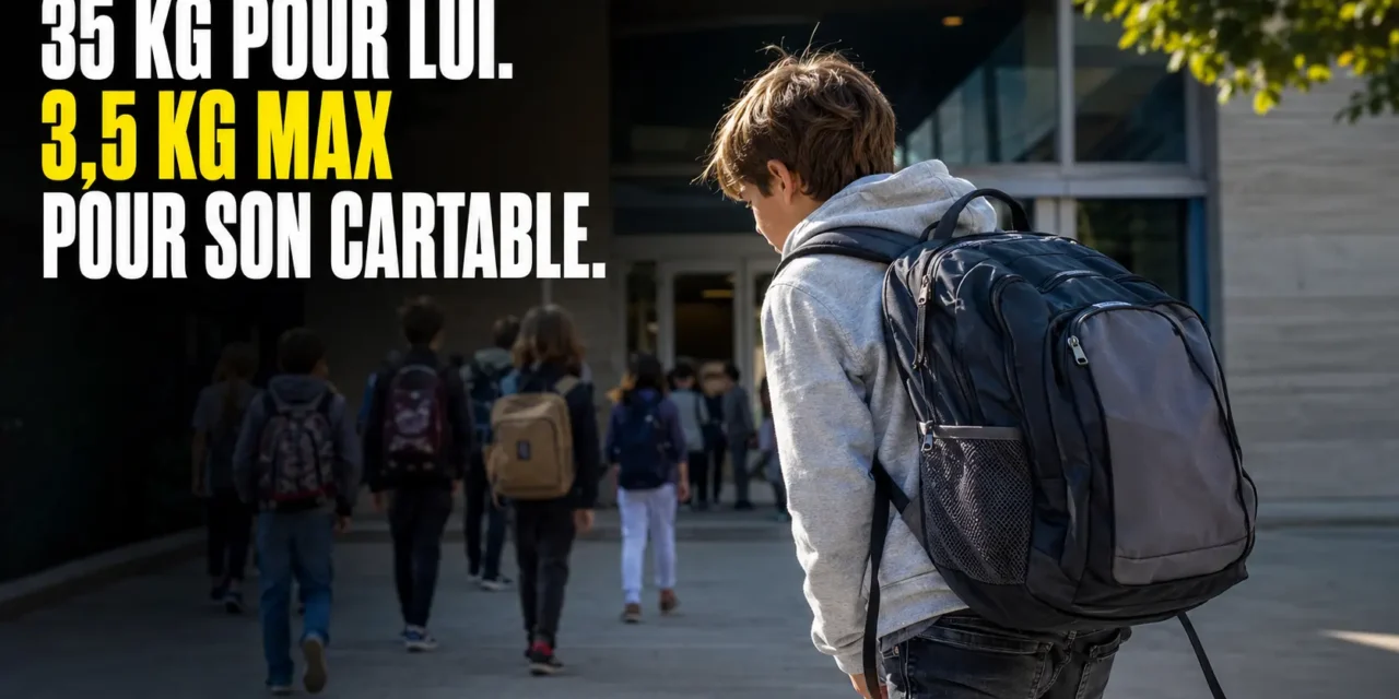 Votre enfant est rentré avec un cartable énorme ? Le calcul à faire avant demain matin