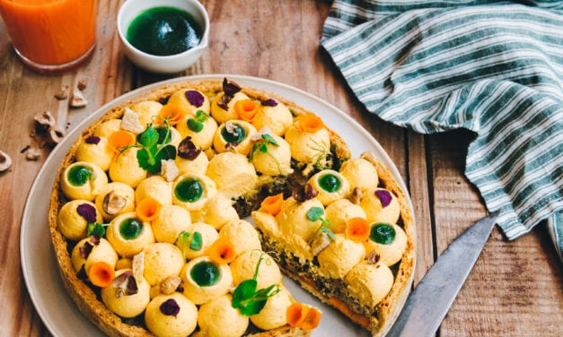 Tarte carotte, noisettes et champignons
