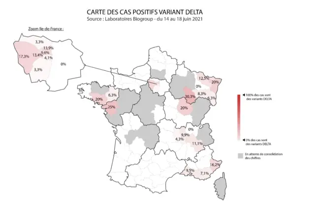 Quelle est la circulation du variant Delta en France ?