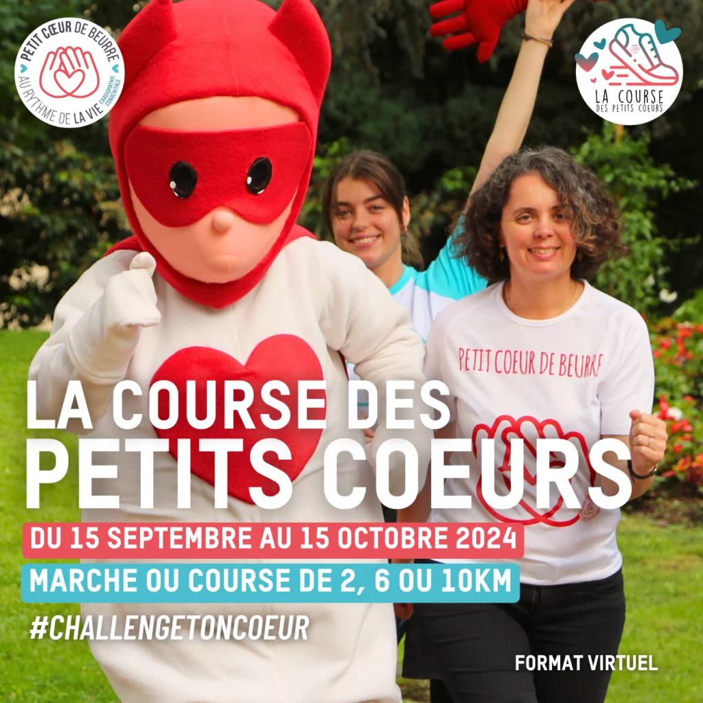 affiche-de l'association Petit Cœur de Beurre, organisateur de la Course Solidaire pour les enfants atteints de malformations cardiaques