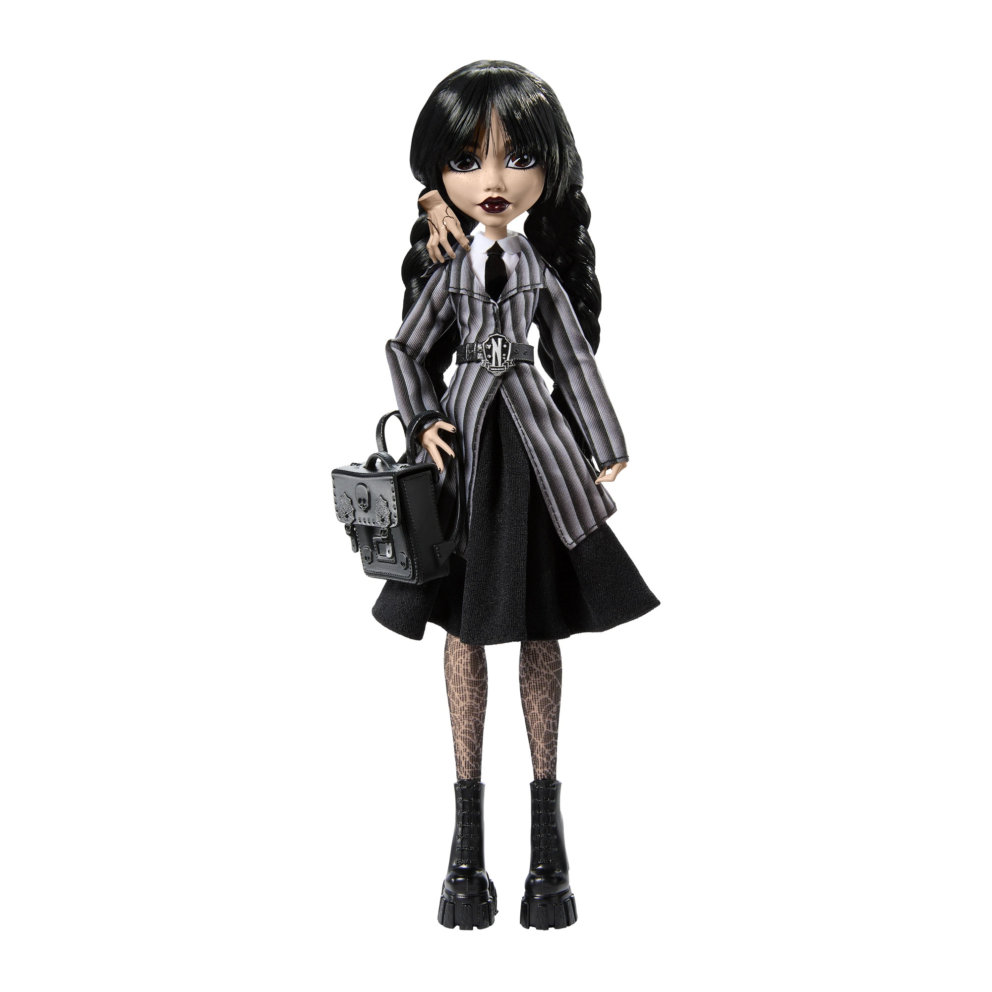 Poupée articulée Monster High Wednesday Addams en tenue emblématique