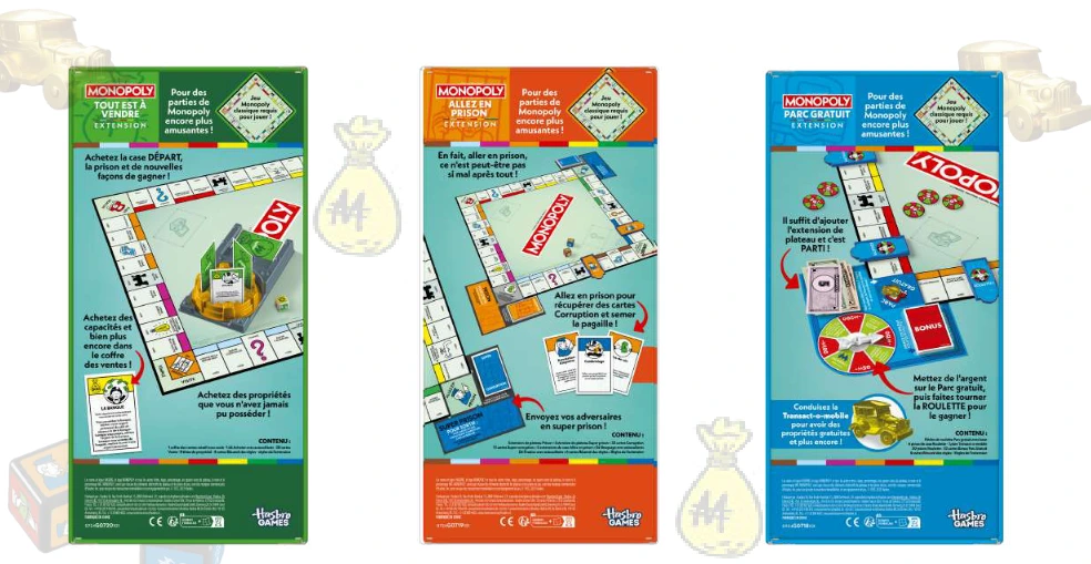 Plateau de jeu Monopoly 2025 avec ses nouveaux billets et maisons agrandies