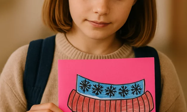 Fille tenant un stylo doré BIC x Tournaire dans un carnet de notes, illustration réaliste pour la rentrée des classes 2025