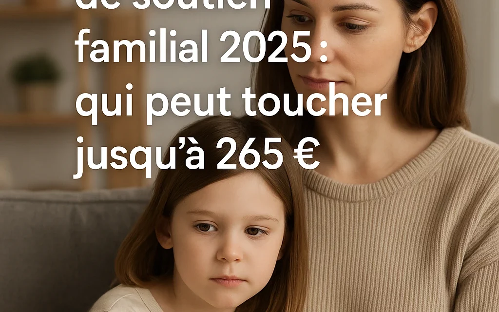 Allocation de soutien familial 2025 : qui peut toucher jusqu’à 265 € ?