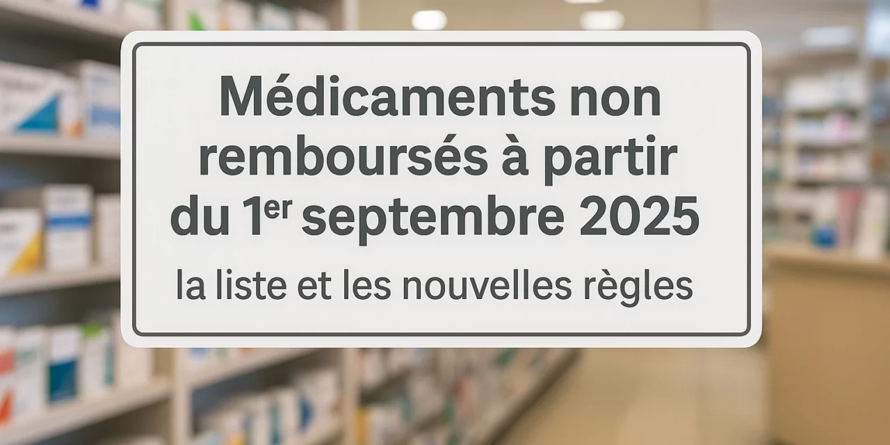 Ces médicaments ne seront plus remboursés dès septembre !