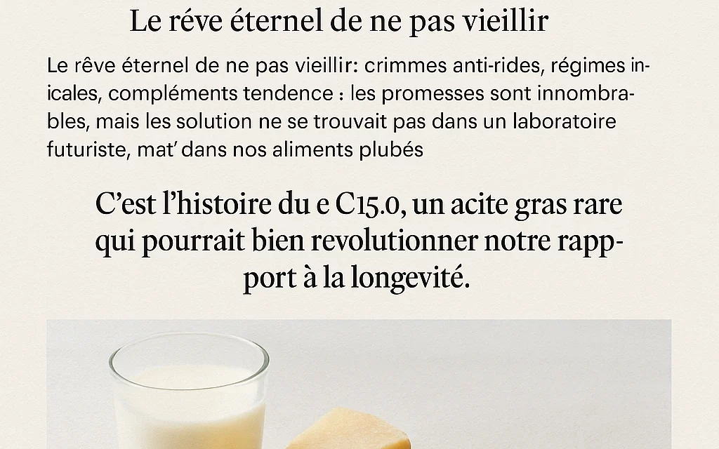 Ce nutriment oublié qui pourrait freiner le vieillissement