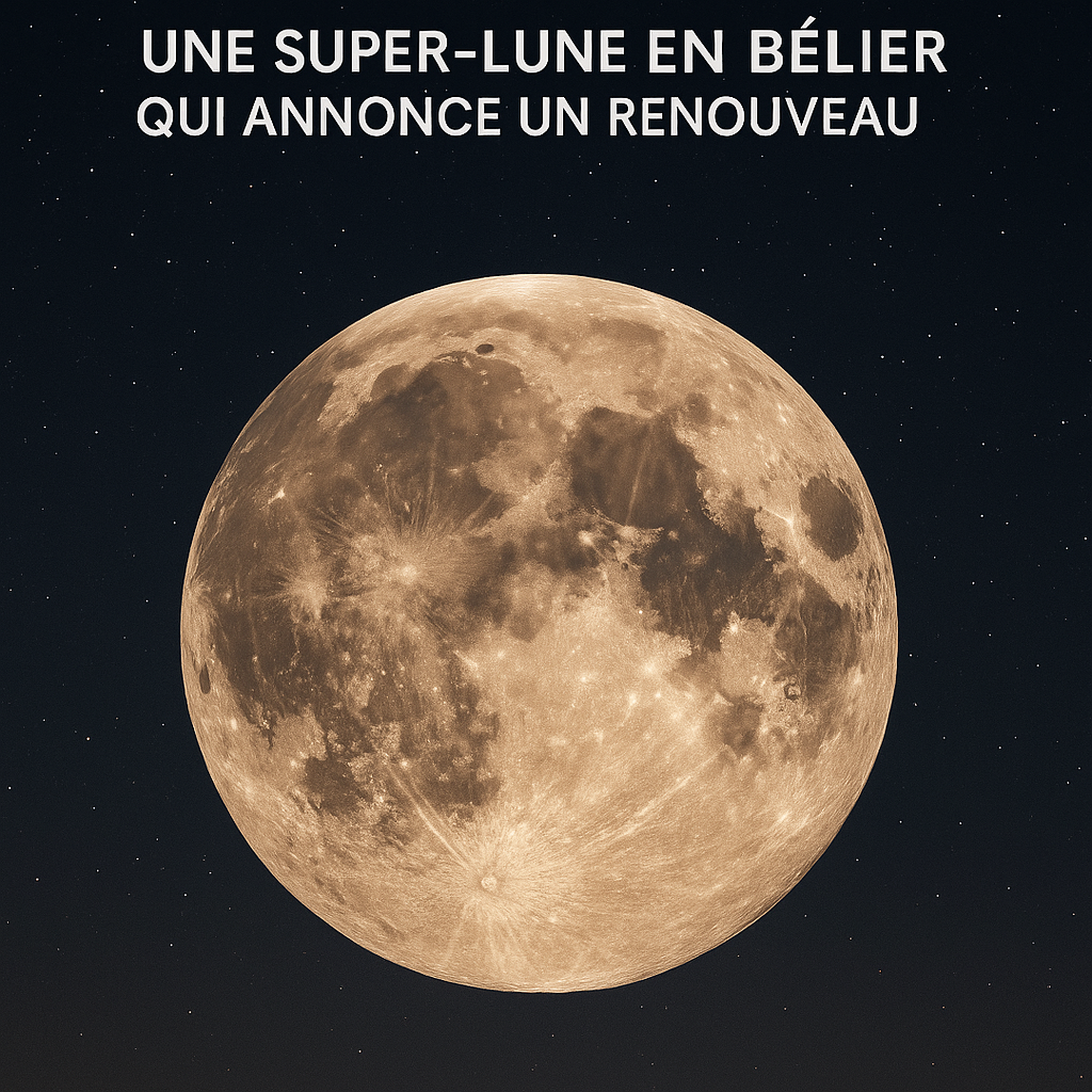Super-lune en Bélier du 7 octobre 2025, pleine lune des Moissons annonçant un renouveau cosmique et astrologique.