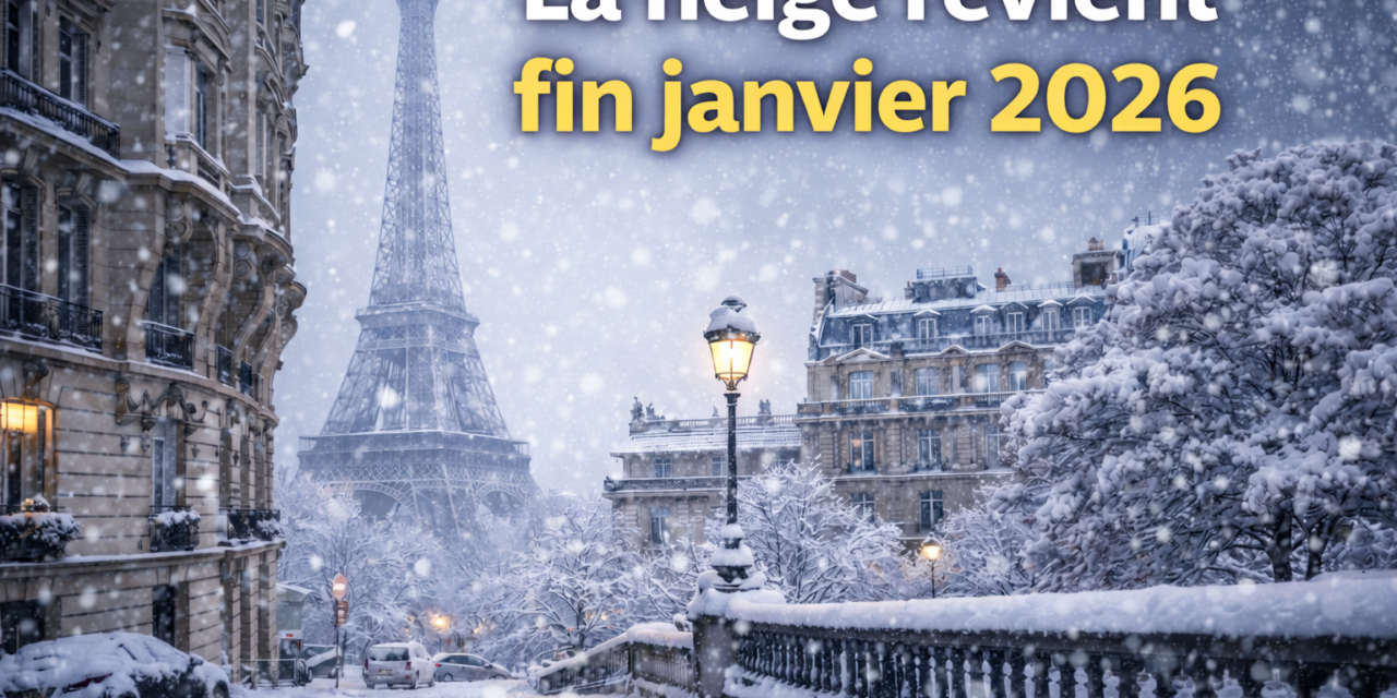 Neige fin janvier 2026 en France, rues enneigées et chutes de neige hivernales