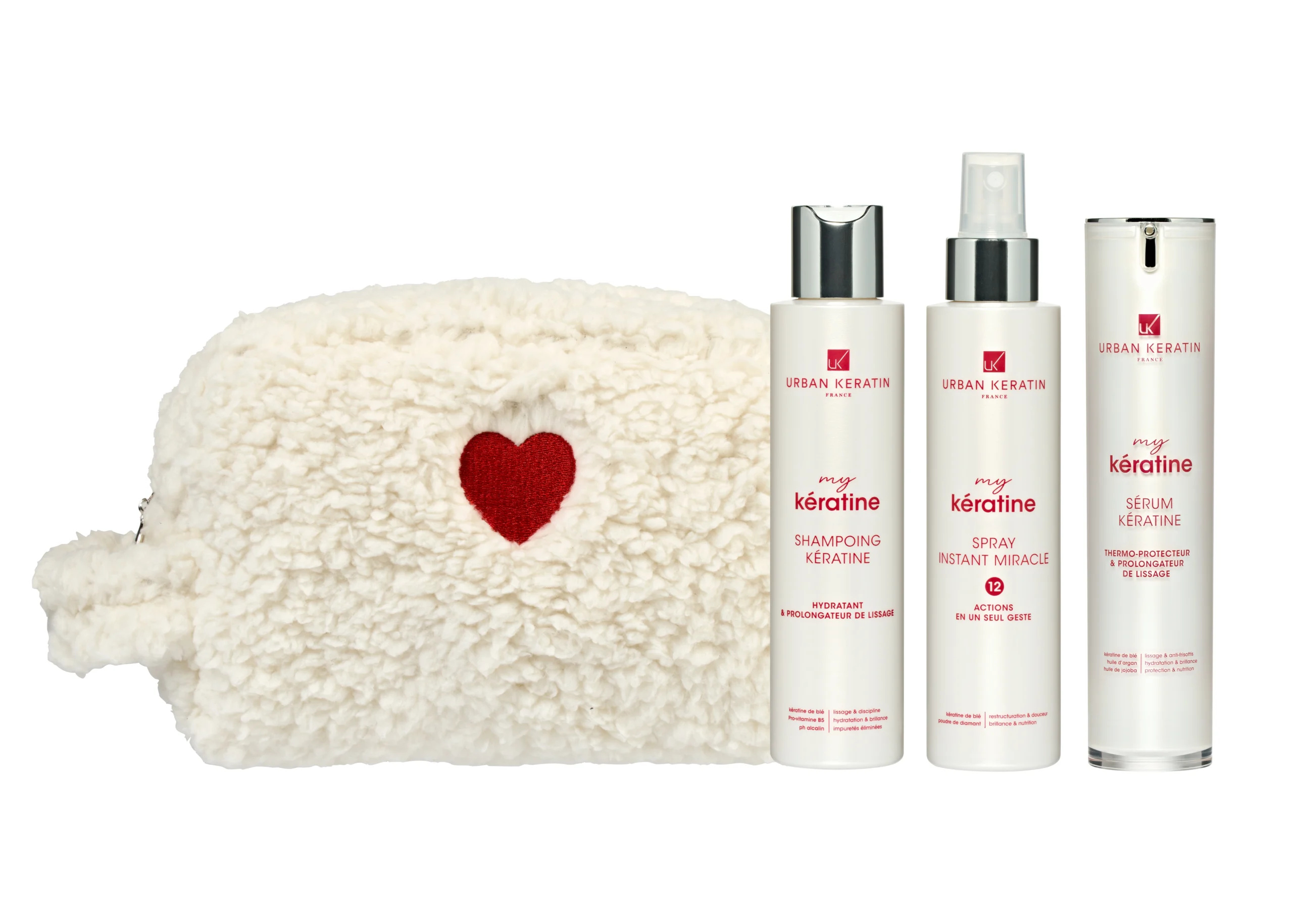 Routine capillaire Urban Keratin pour nourrir et lisser les cheveux.