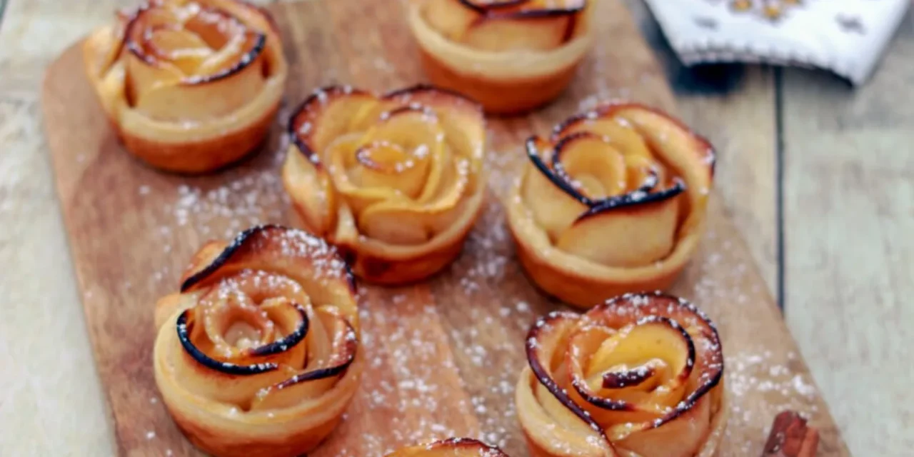 Rose feuilletée à la pomme et à la cannelle
