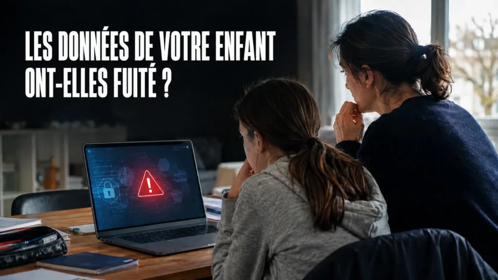 Une mère et sa fille découvrent une alerte après le piratage des données de l’Éducation nationale.