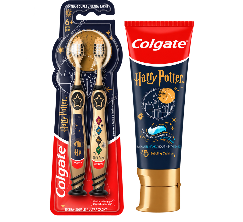 Gamme Colgate Harry Potter 2026 avec dentifrice et brosses à dents pour enfants